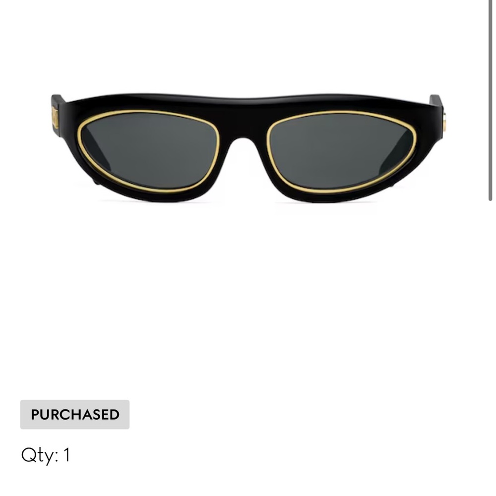 Gucci Mask Sunglasses with Gold Metal Rim – Black & Gold